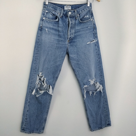 Agolde 90's Mid Rise Loose Fit Jeans in Fall Out - Picture 2 of 13